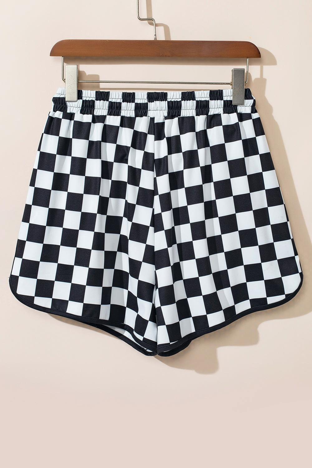 Drawstring Checkered Shorts with Pockets - Clothes For Her Online Store
