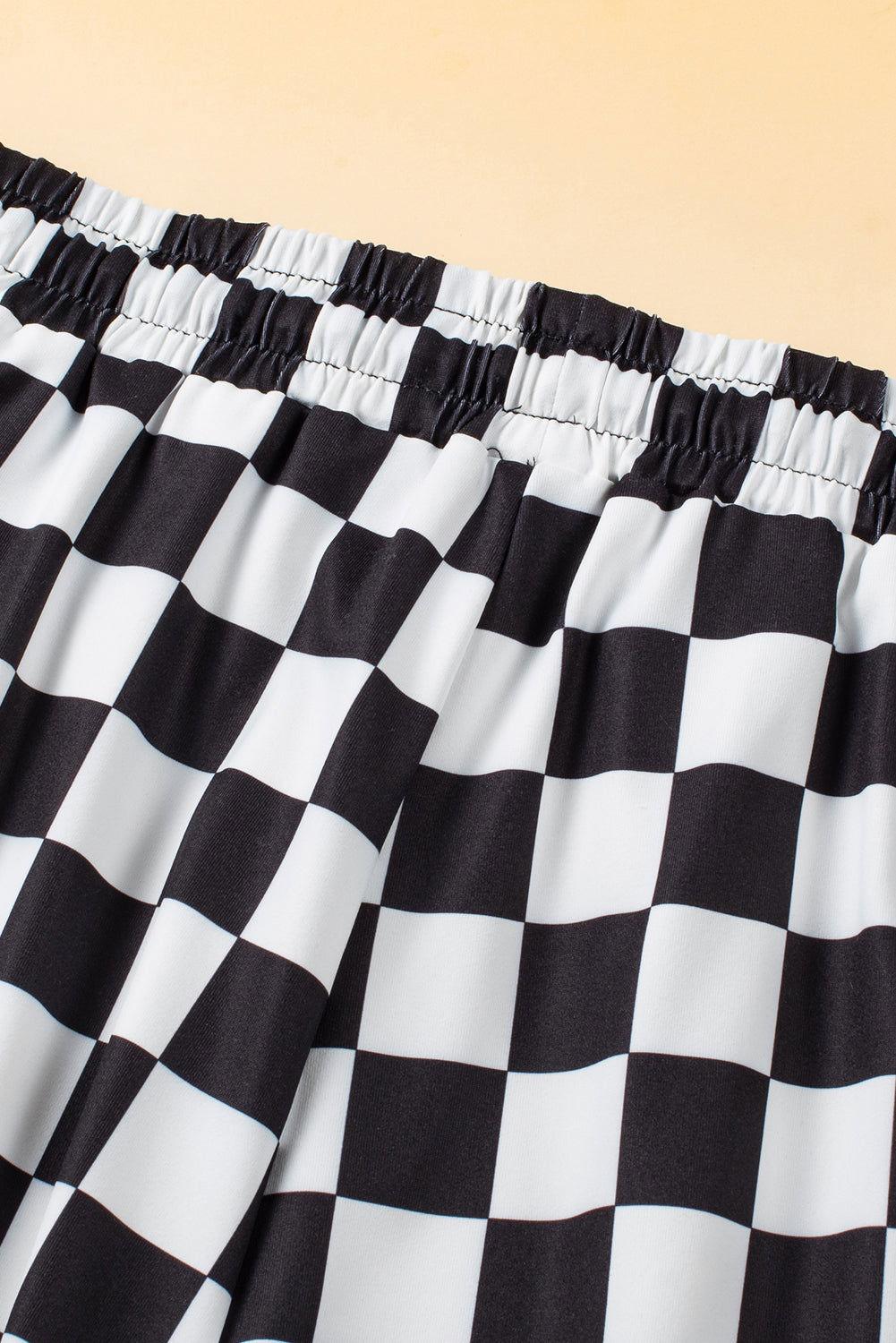 Drawstring Checkered Shorts with Pockets - Clothes For Her Online Store