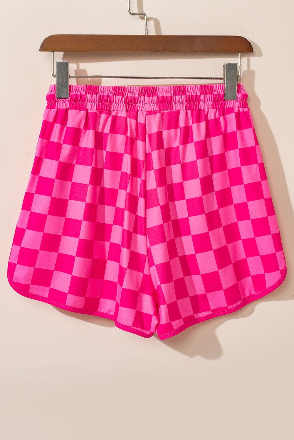 Drawstring Checkered Shorts with Pockets - Clothes For Her Online Store