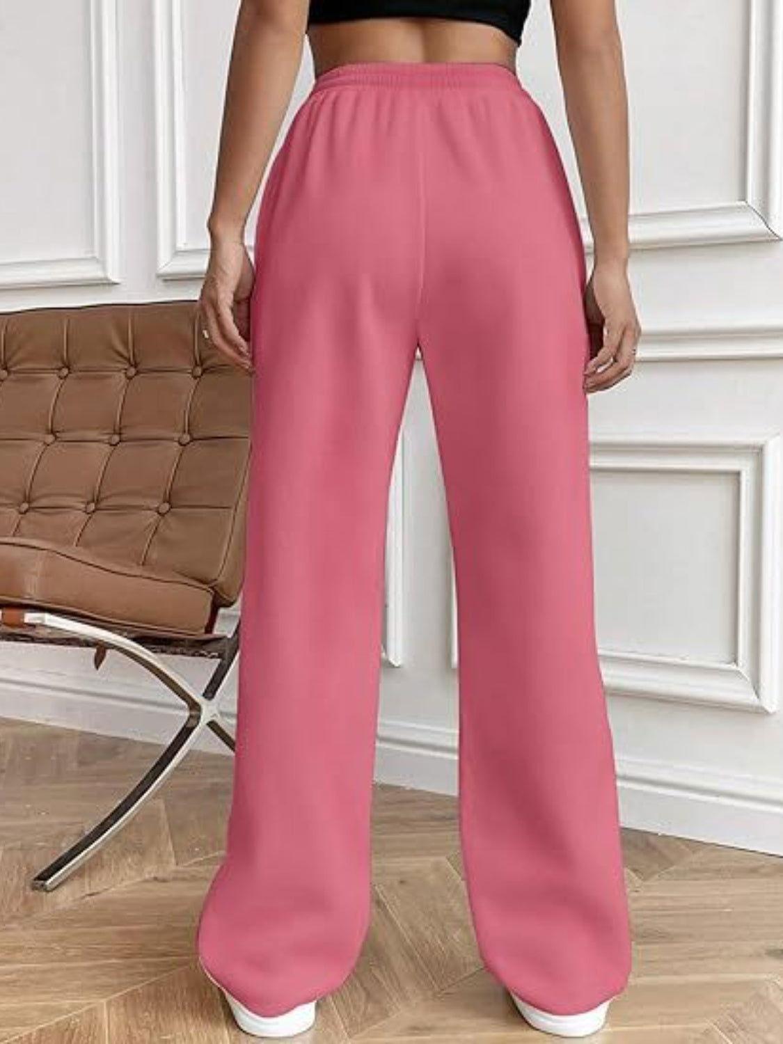 Drawstring Wide Leg Pants with Pockets - Clothes For Her Online Store