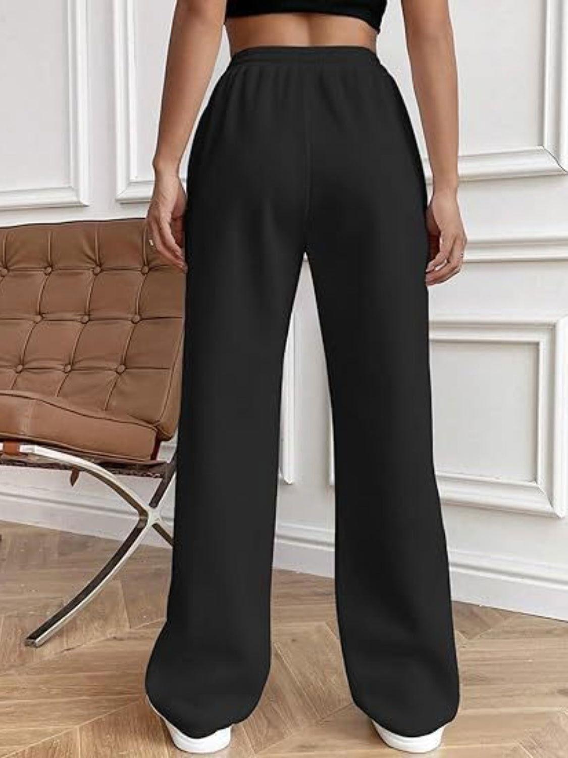 Drawstring Wide Leg Pants with Pockets - Clothes For Her Online Store