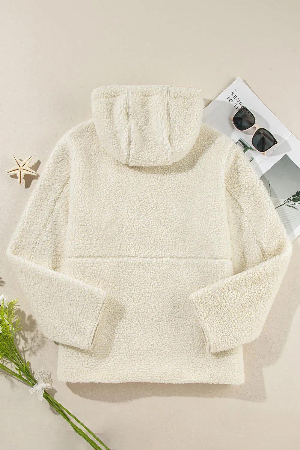 Drawstring Zip Up Long Sleeve Hooded Jacket