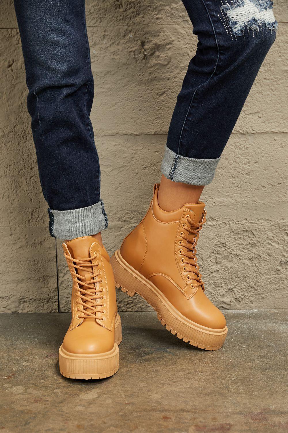 East Lion Corp Platform Combat Boots - Clothes For Her Online Store