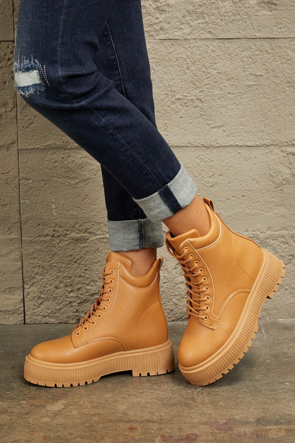 East Lion Corp Platform Combat Boots - Clothes For Her Online Store