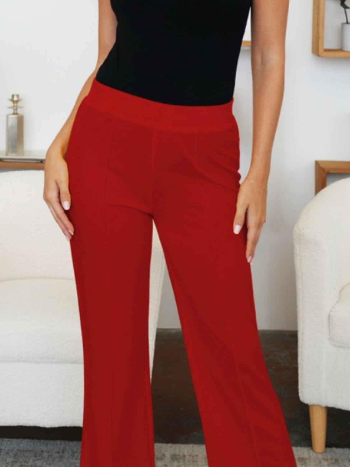 FAM-FAM Elastic Waist Bootcut Pants - Clothes For Her Online Store