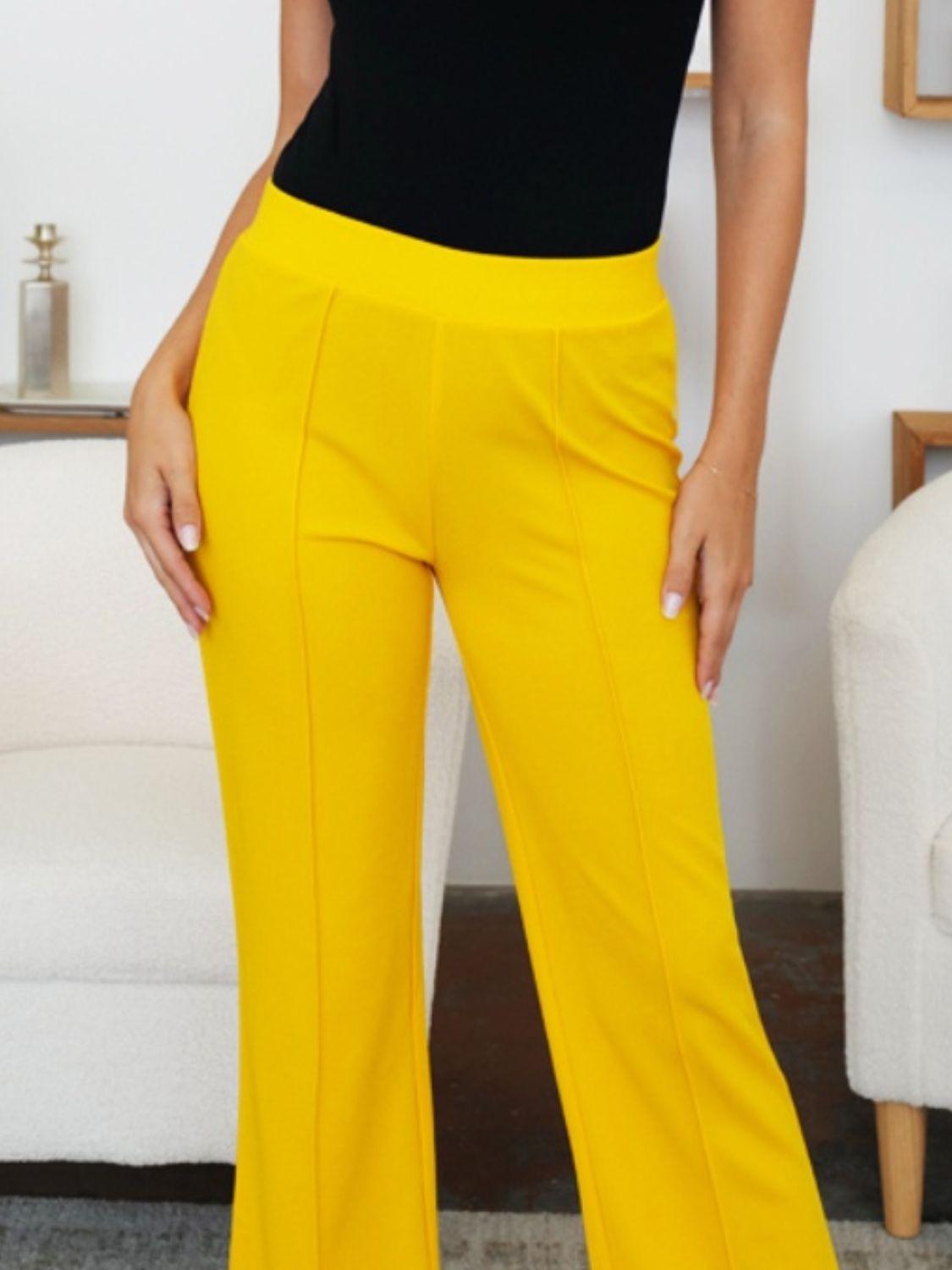 FAM-FAM Elastic Waist Bootcut Pants - Clothes For Her Online Store