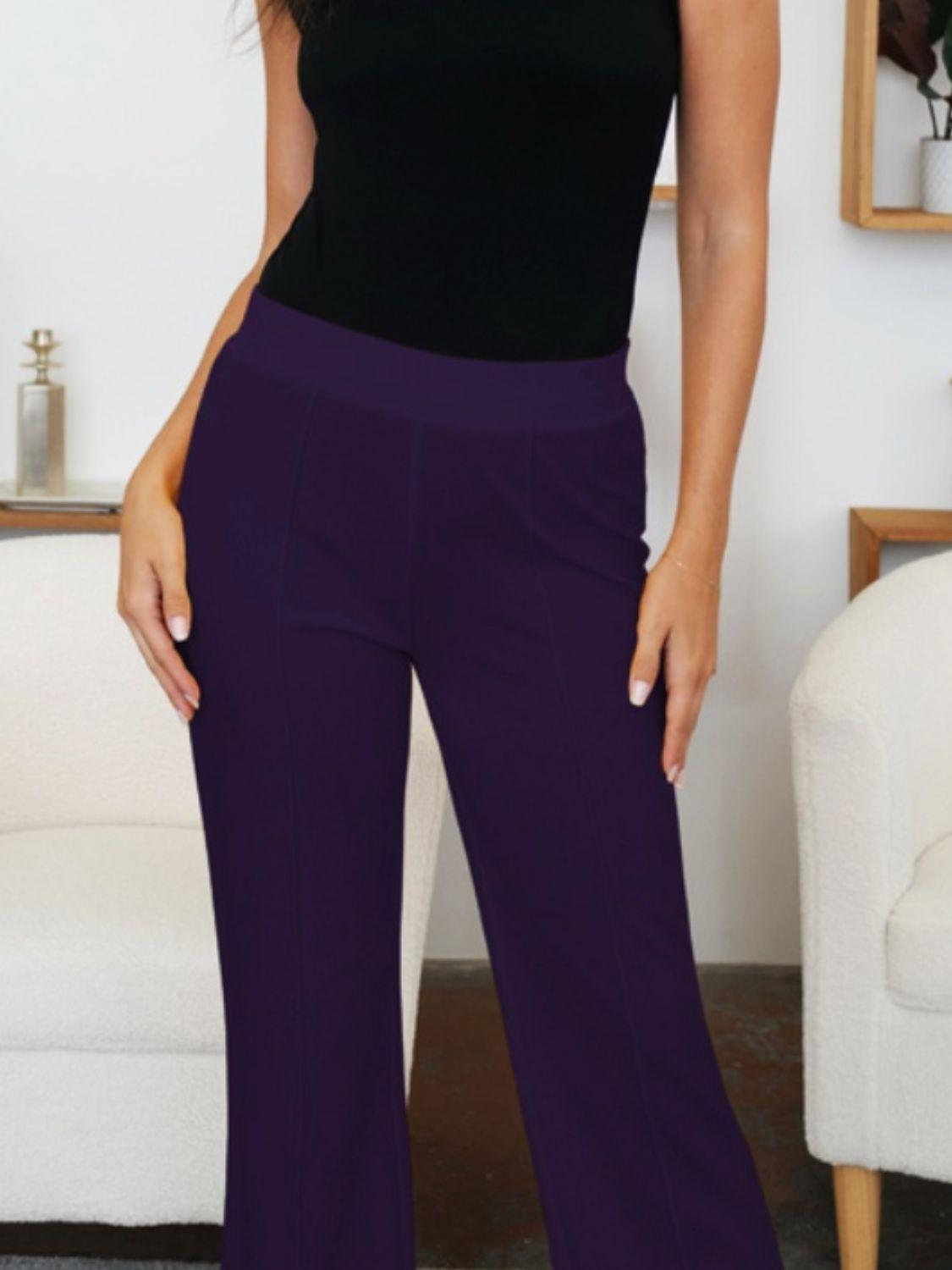 FAM-FAM Elastic Waist Bootcut Pants - Clothes For Her Online Store