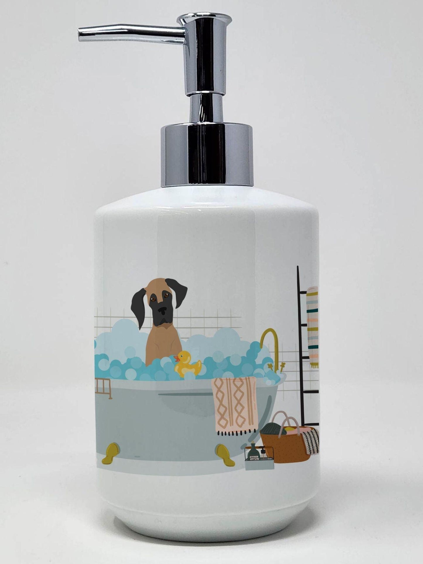 Fawn Great Dane Ceramic Soap Dispenser Hand Soap Dispenser Pump Bottles for Bathroom Kitchen, Empty Refillable Liquid Soap Container - Clothes For Her Online Store