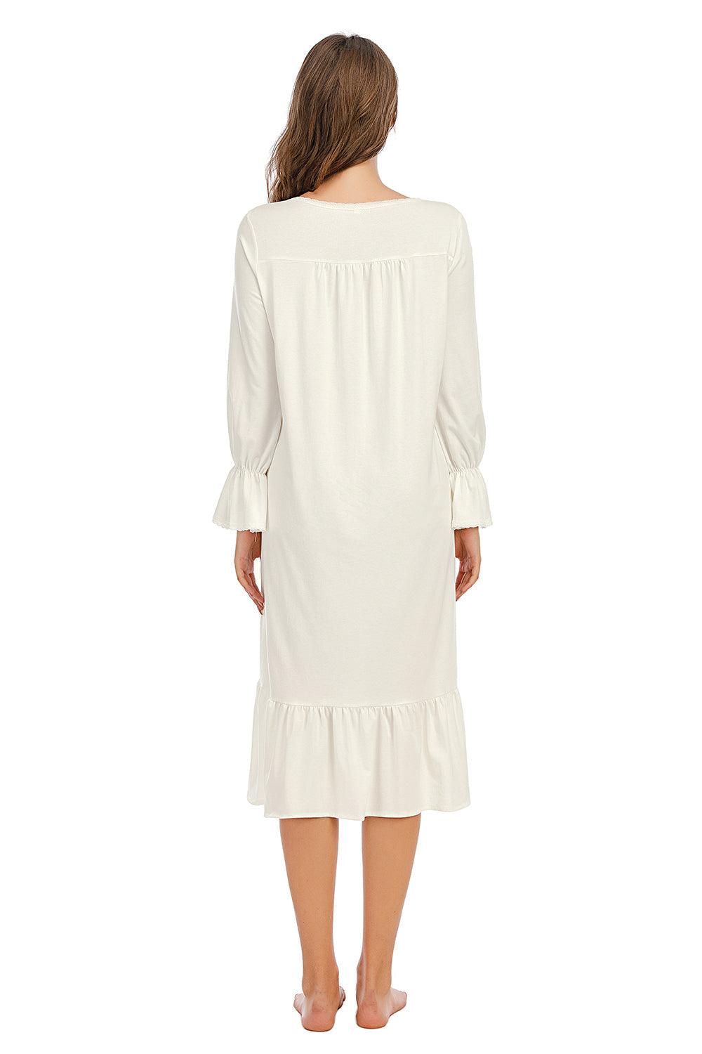 Flounce Sleeve Ruffle Hem Night Dress - Clothes For Her Online Store