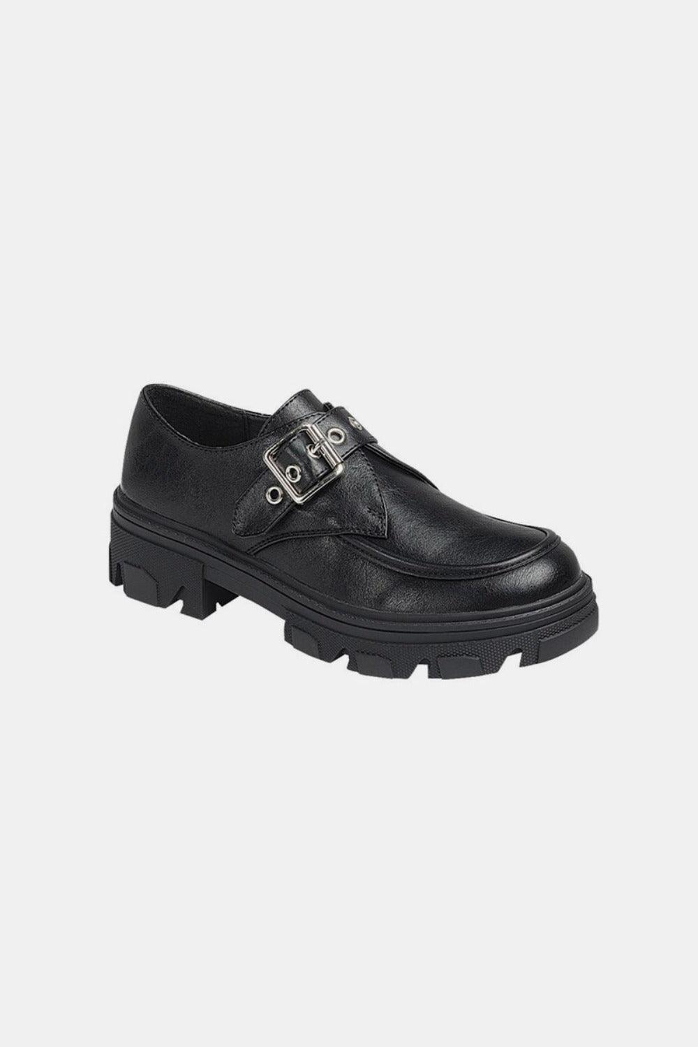 Forever Link Buckled Platform Lug Sole Loafers - Clothes For Her Online Store