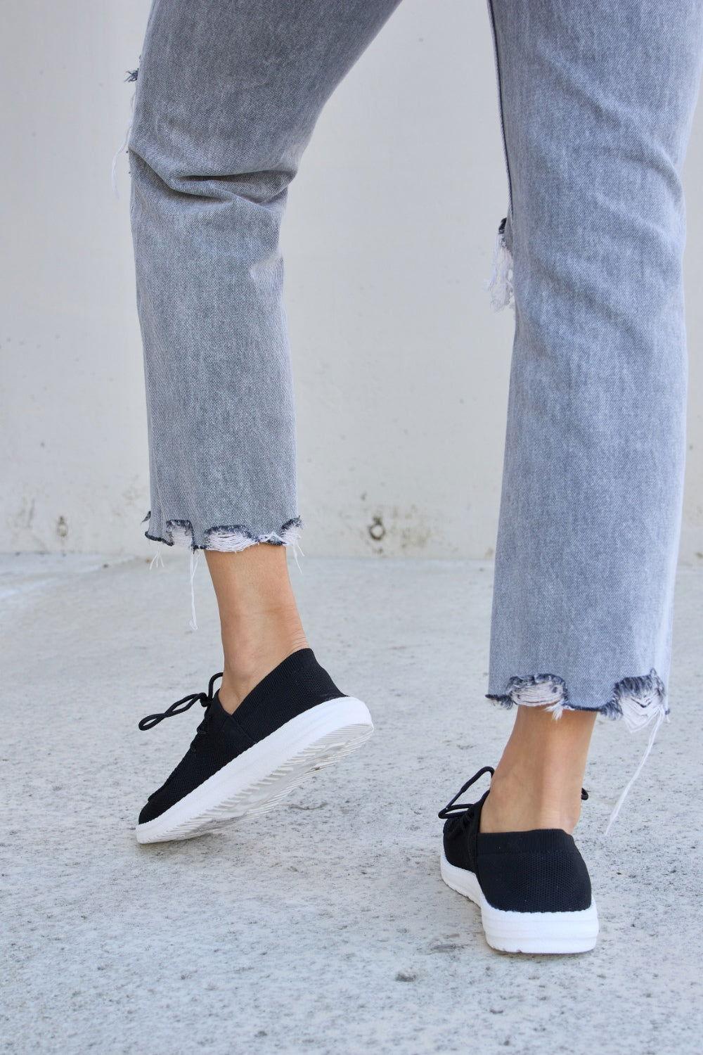 Forever Link Flat Round Toe Lace-Up Sneakers - Clothes For Her Online Store