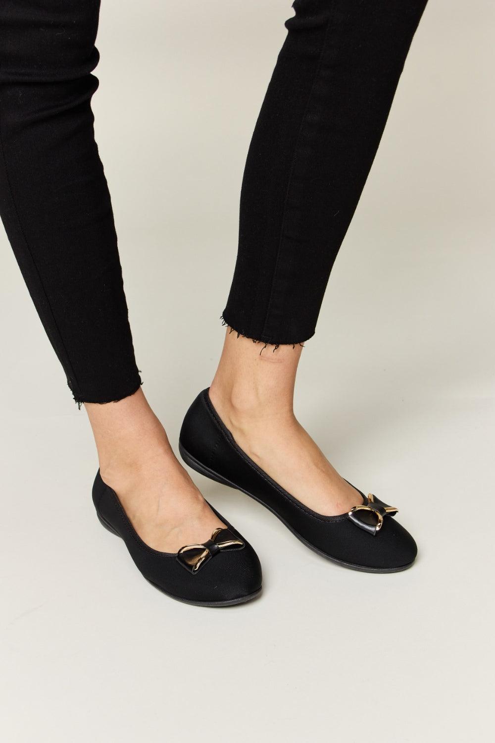 Forever Link Metal Buckle Flat Loafers - Clothes For Her Online Store