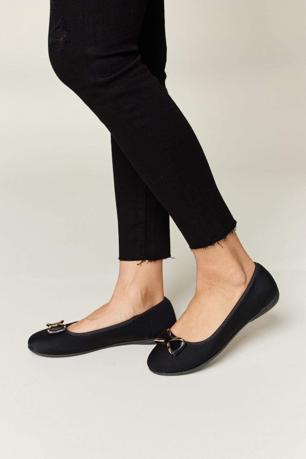 Forever Link Metal Buckle Flat Loafers - Clothes For Her Online Store