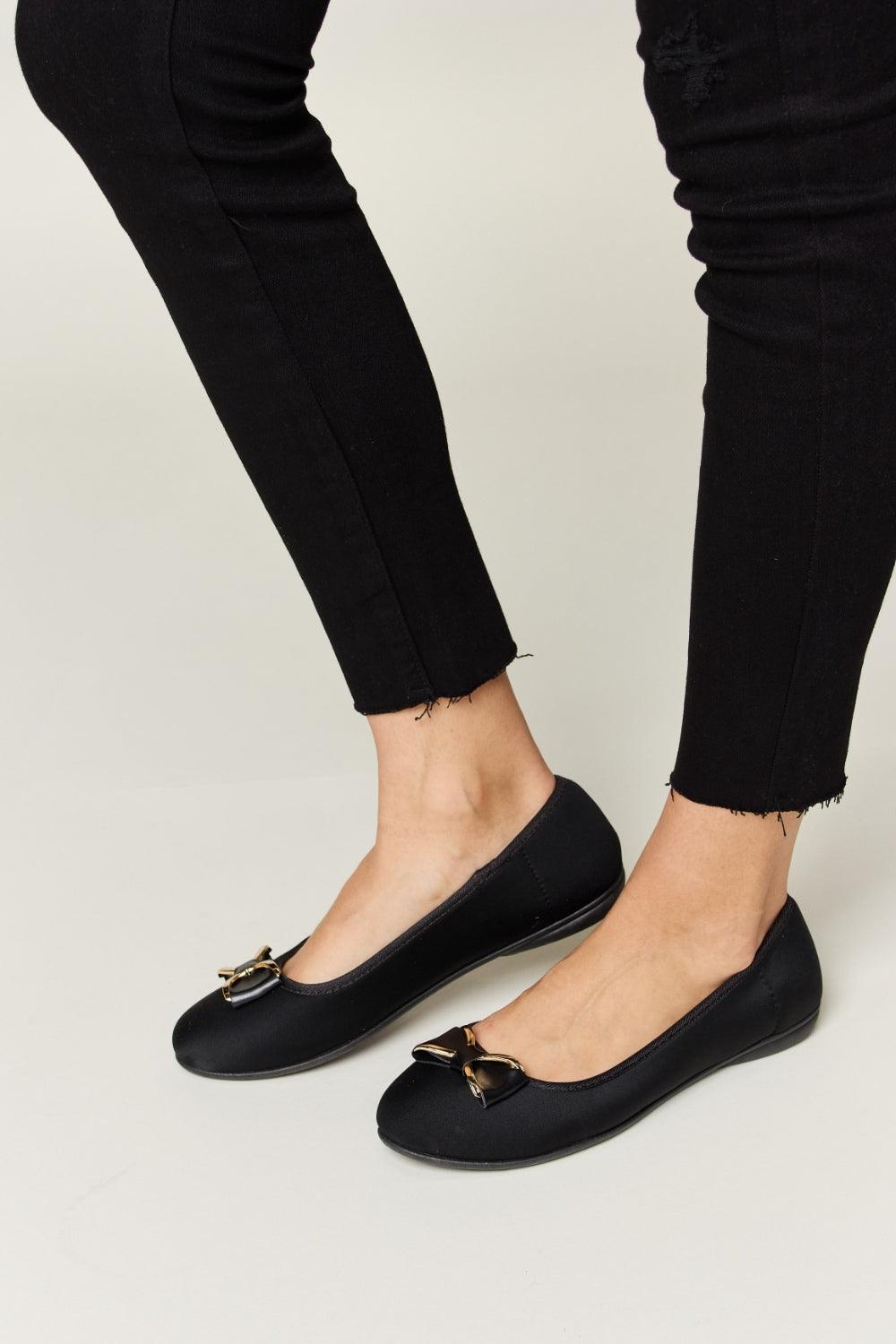 Forever Link Metal Buckle Flat Loafers - Clothes For Her Online Store