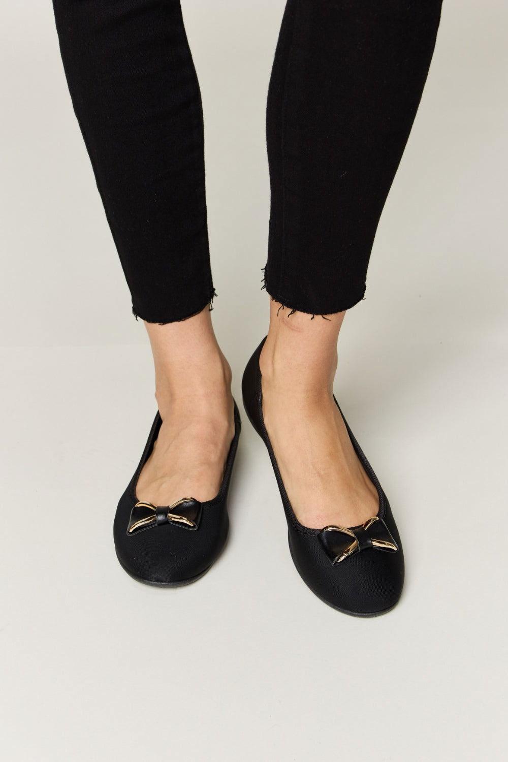 Forever Link Metal Buckle Flat Loafers - Clothes For Her Online Store