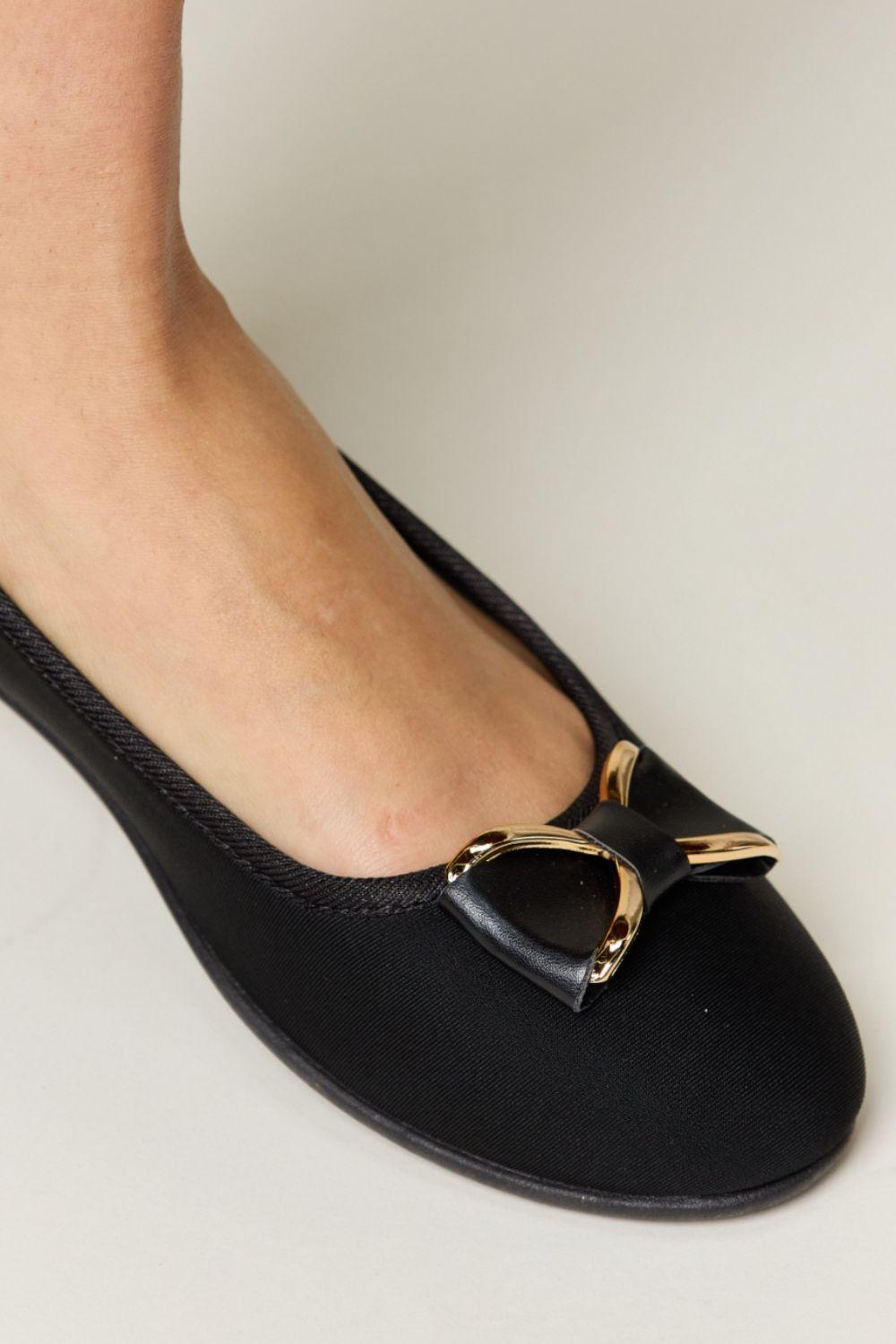 Forever Link Metal Buckle Flat Loafers - Clothes For Her Online Store