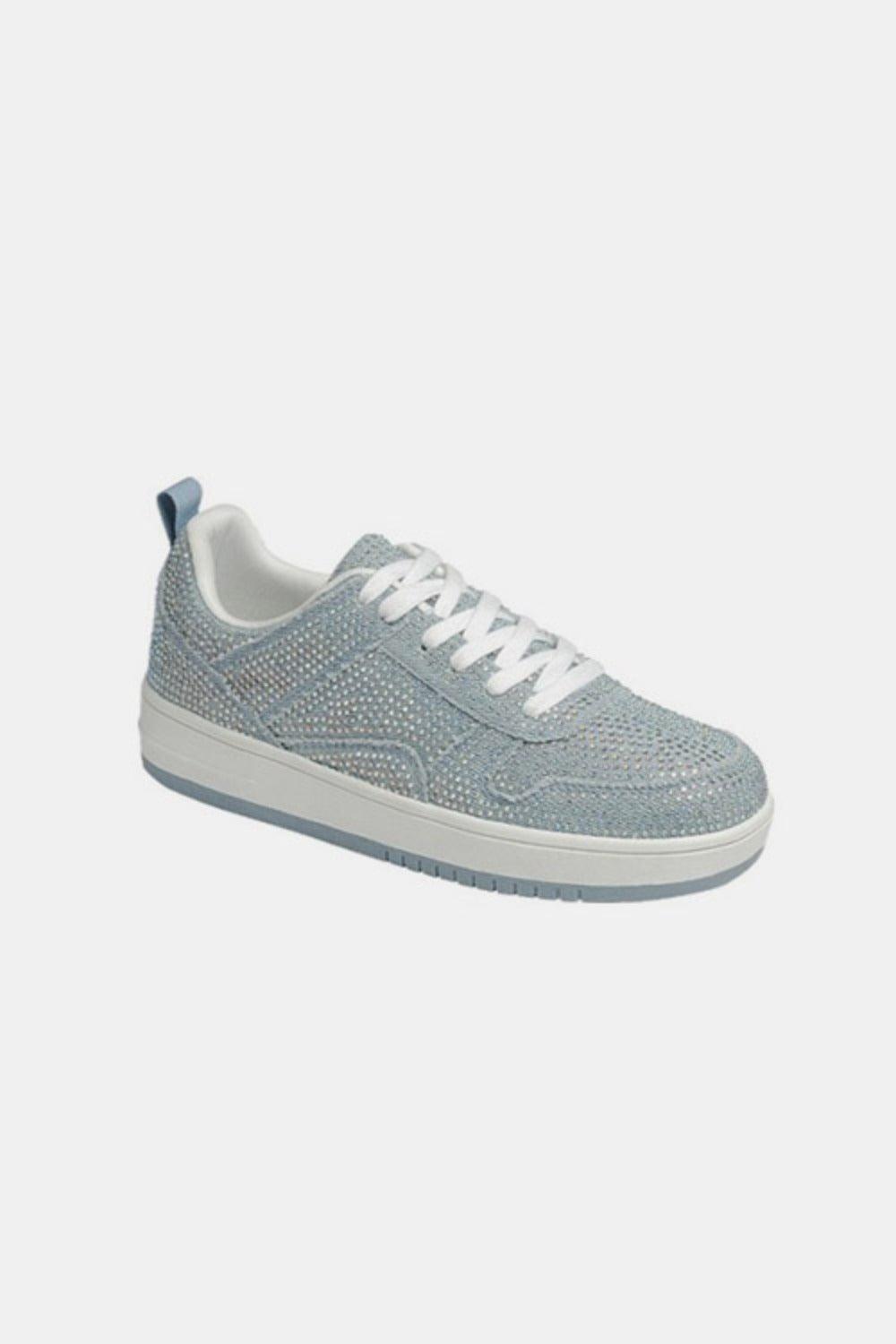 Forever Link Rhinestone Platform Flat Sneakers - Clothes For Her Online Store