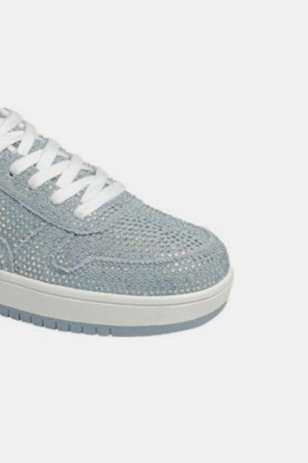 Forever Link Rhinestone Platform Flat Sneakers - Clothes For Her Online Store