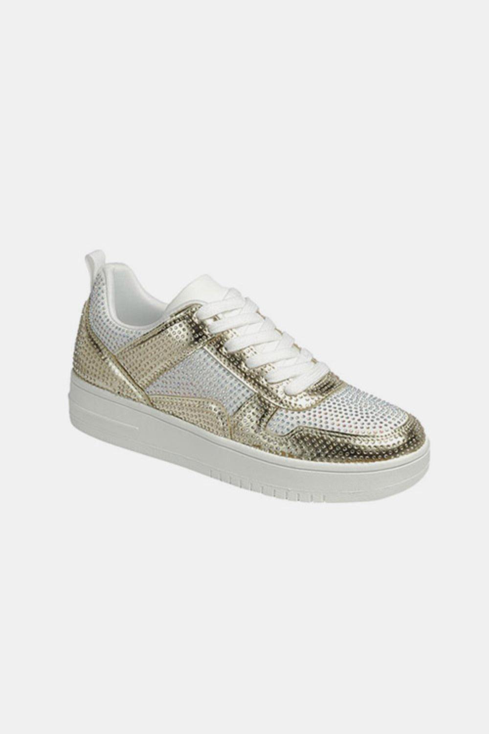 Forever Link Rhinestone Platform Flat Sneakers - Clothes For Her Online Store