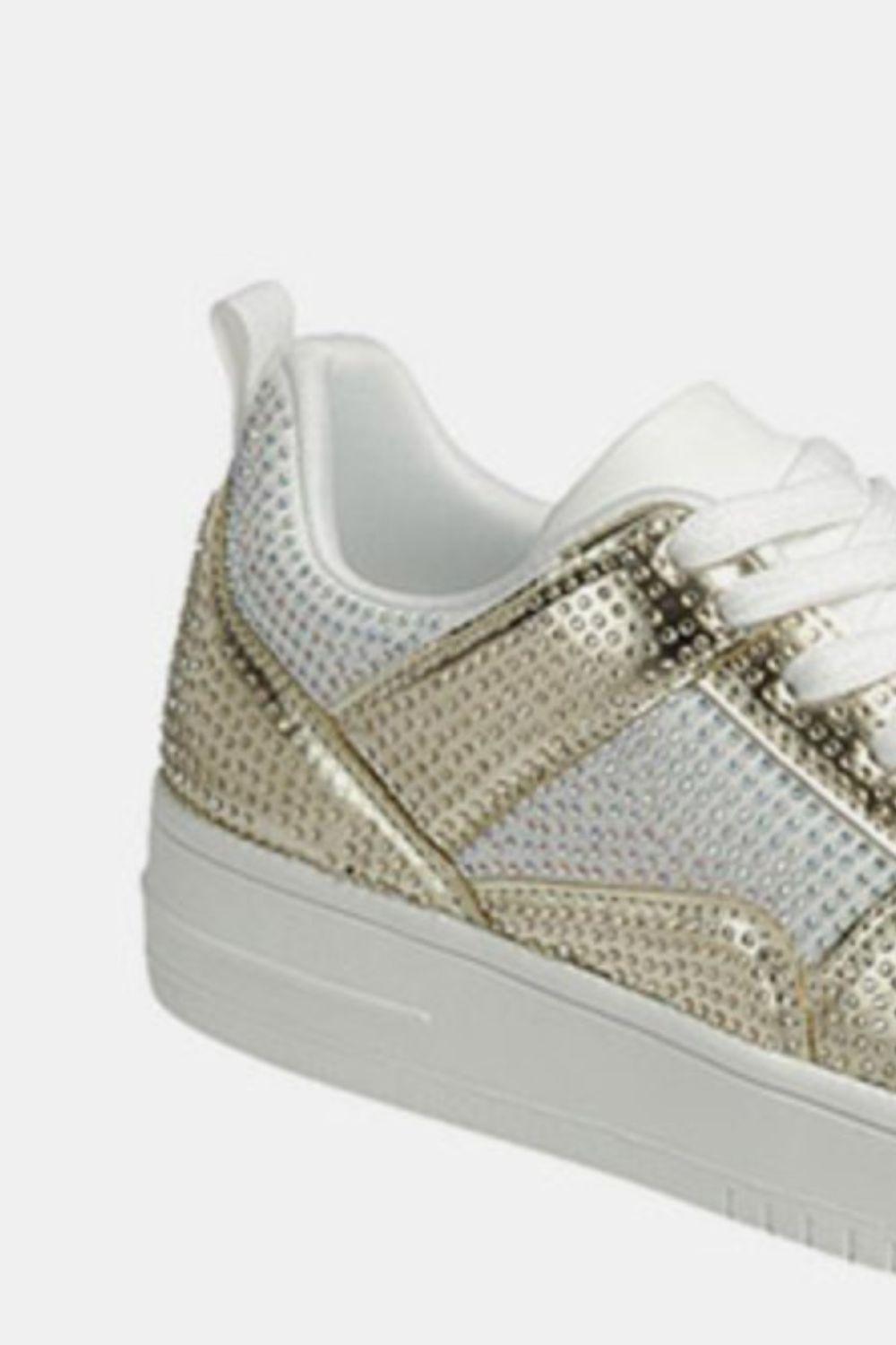 Forever Link Rhinestone Platform Flat Sneakers - Clothes For Her Online Store