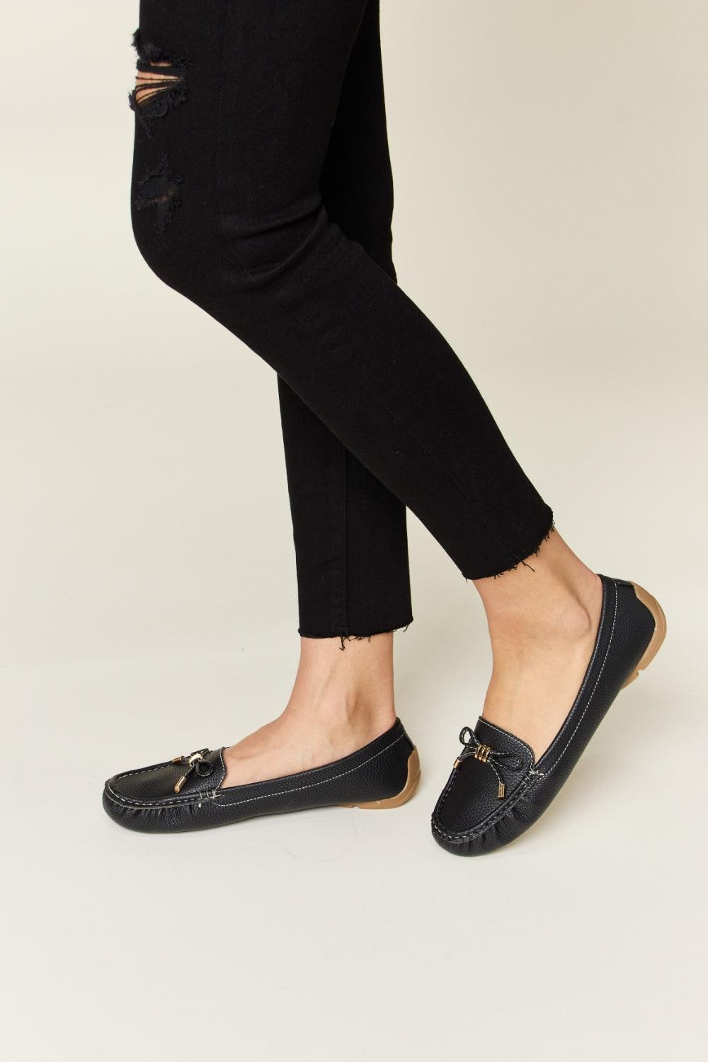 Forever Link Slip On Bow Flats Loafers - Clothes For Her Online Store
