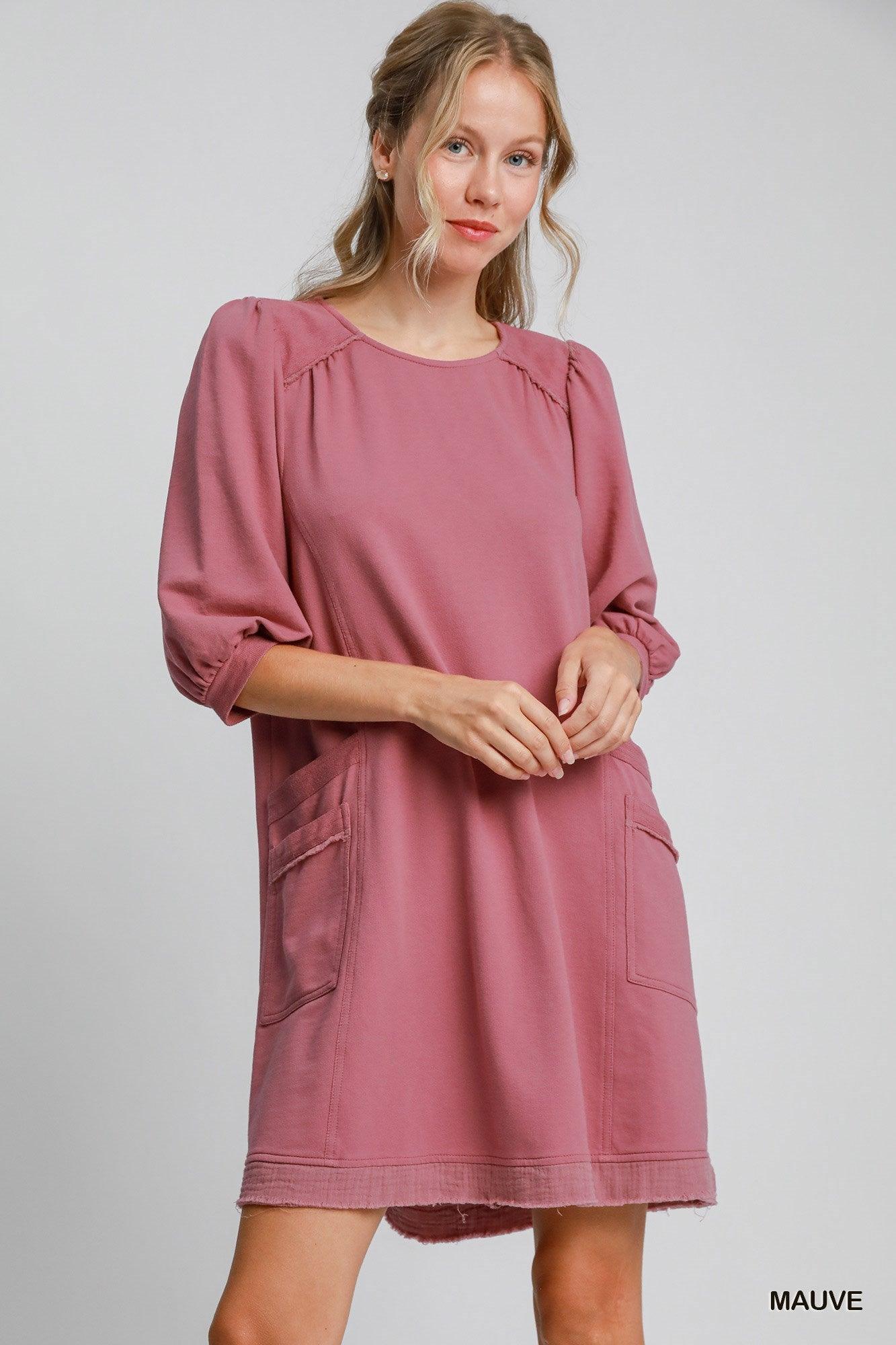 French Terry Mini Dress - Clothes For Her Online Store