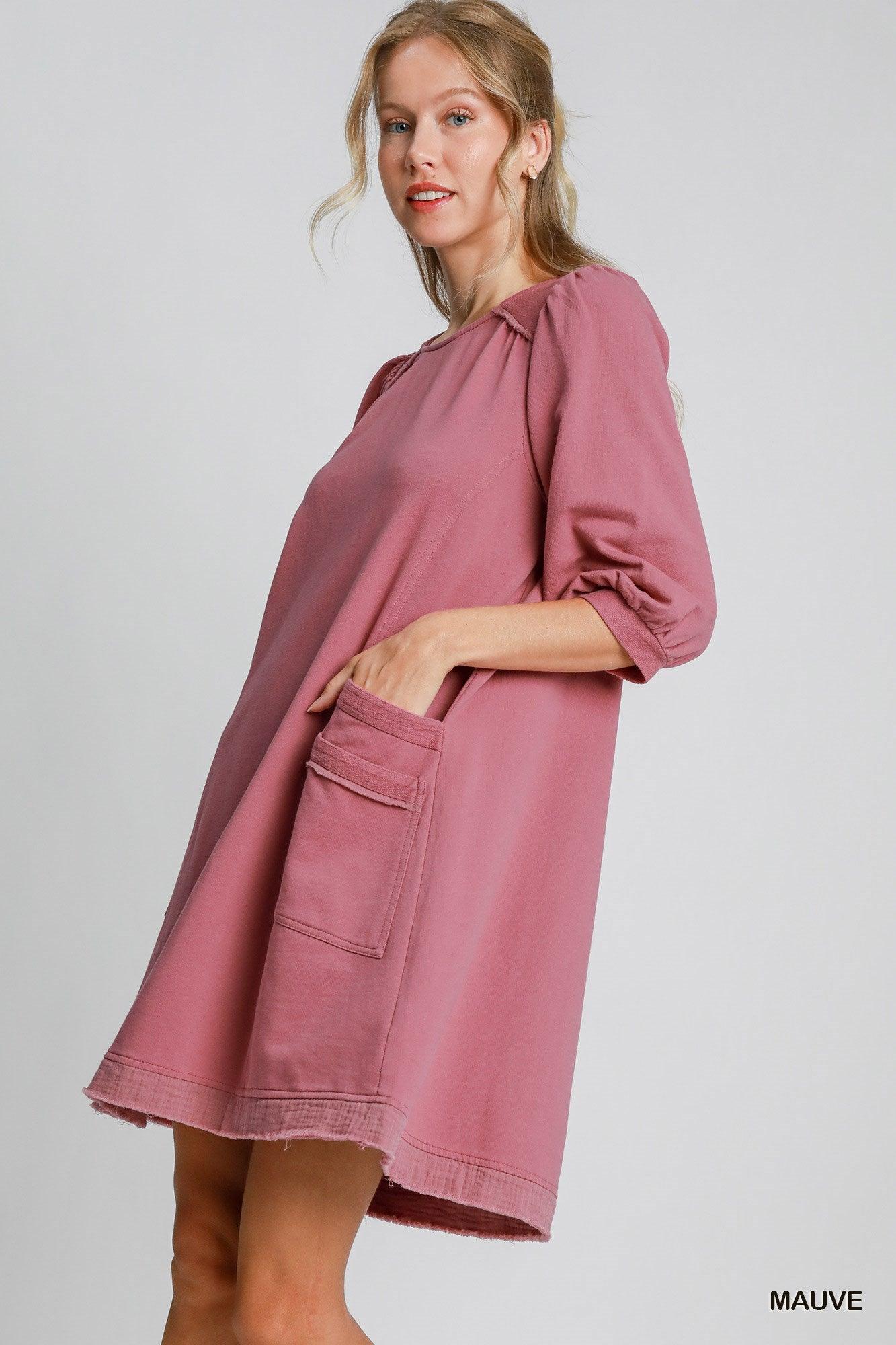 French Terry Mini Dress - Clothes For Her Online Store