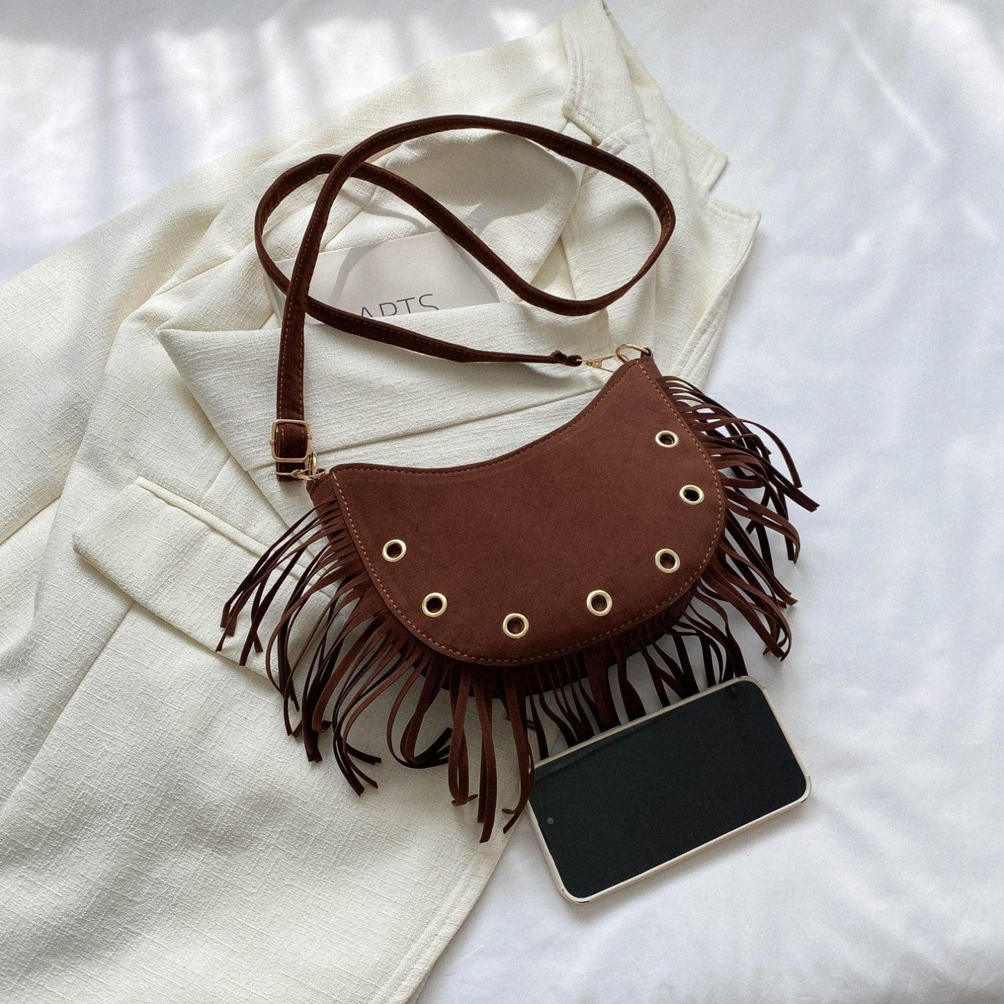 Fringe Detail Crossbody Bag - Clothes For Her Online Store