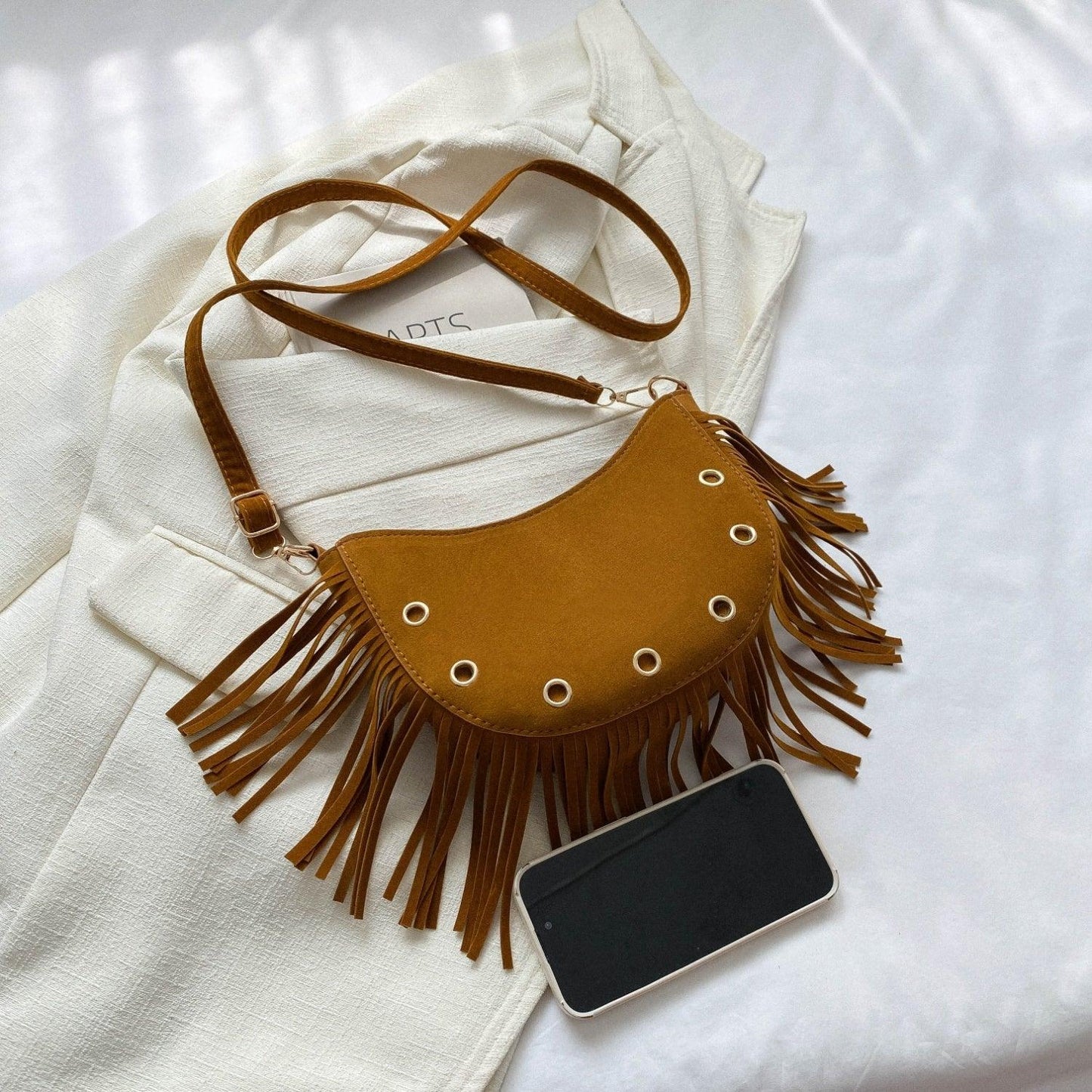 Fringe Detail Crossbody Bag - Clothes For Her Online Store