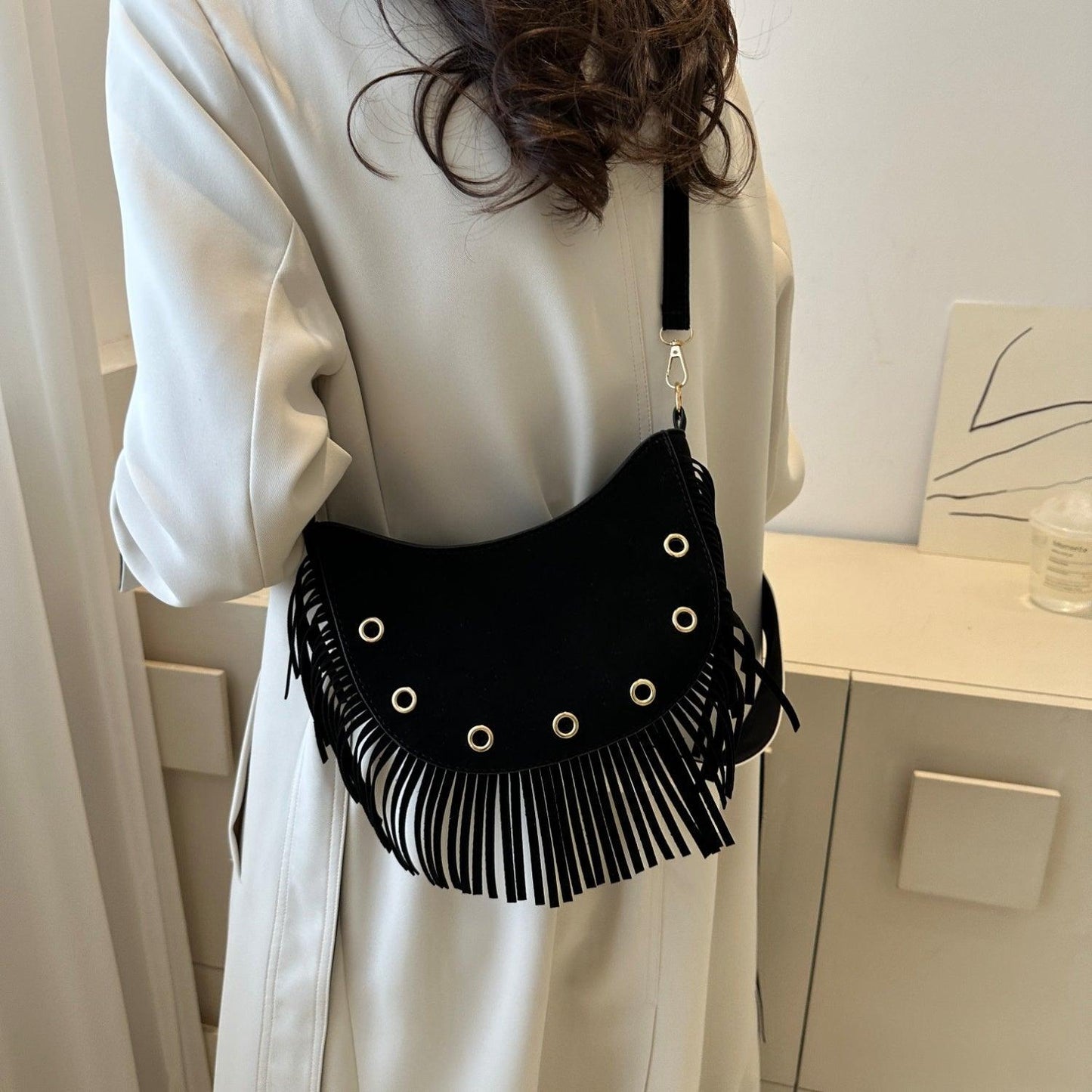 Fringe Detail Crossbody Bag - Clothes For Her Online Store