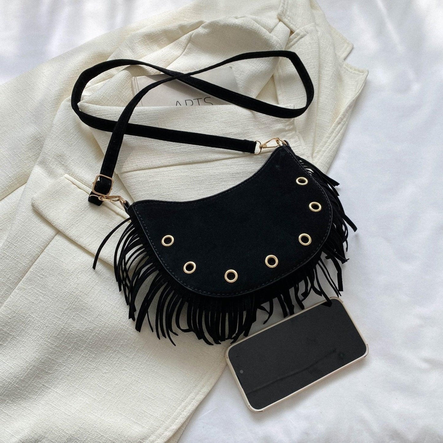 Fringe Detail Crossbody Bag - Clothes For Her Online Store