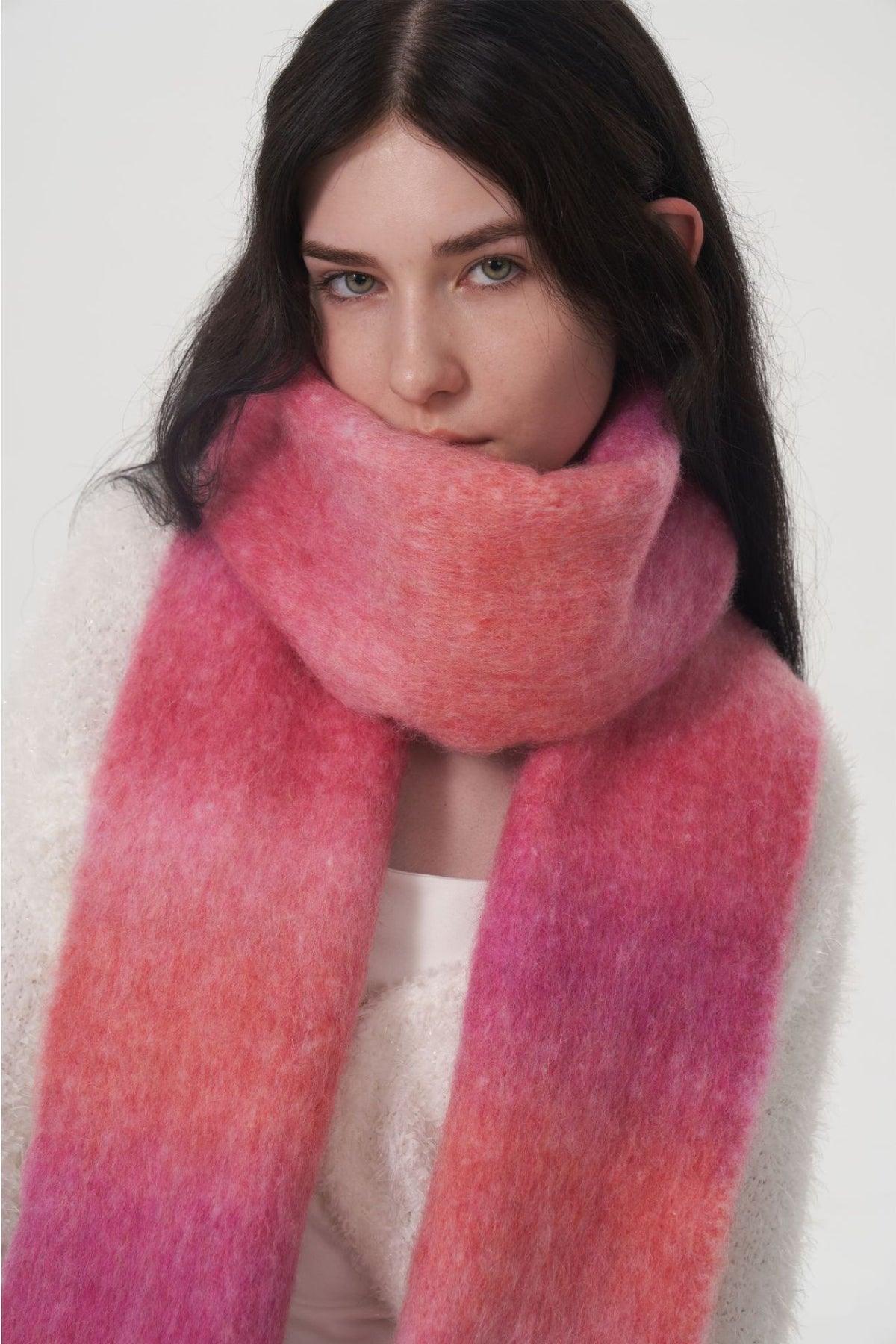 Fringe Gradient Thermal Scarf - Clothes For Her Online Store