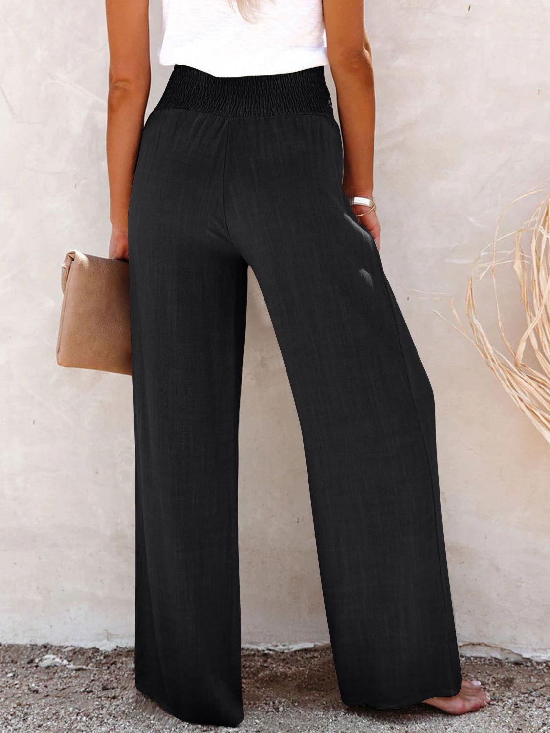 Full Size Decorative Button High Waist Pants - Clothes For Her Online Store