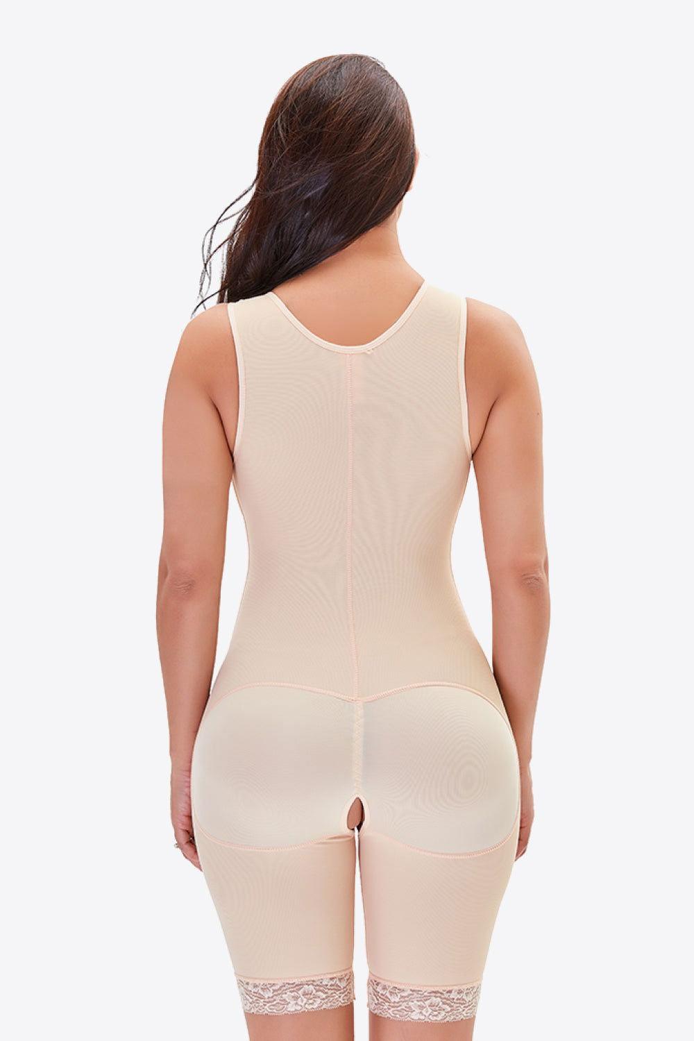Full Size Lace Trim Shapewear with Zipper - Clothes For Her Online Store