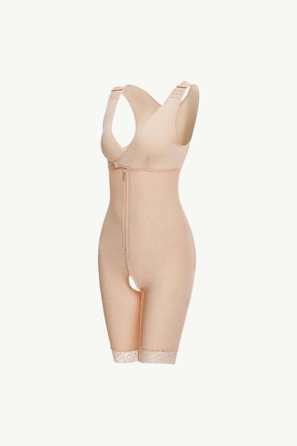 Full Size Lace Trim Shapewear with Zipper - Clothes For Her Online Store