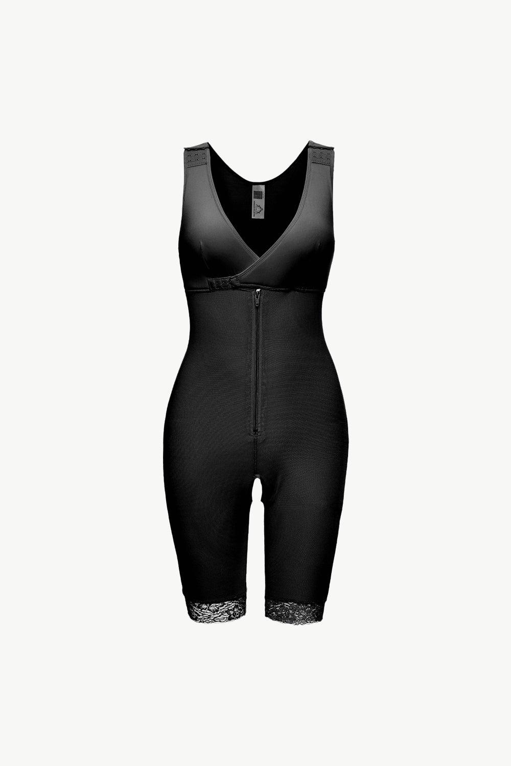 Full Size Lace Trim Shapewear with Zipper - Clothes For Her Online Store