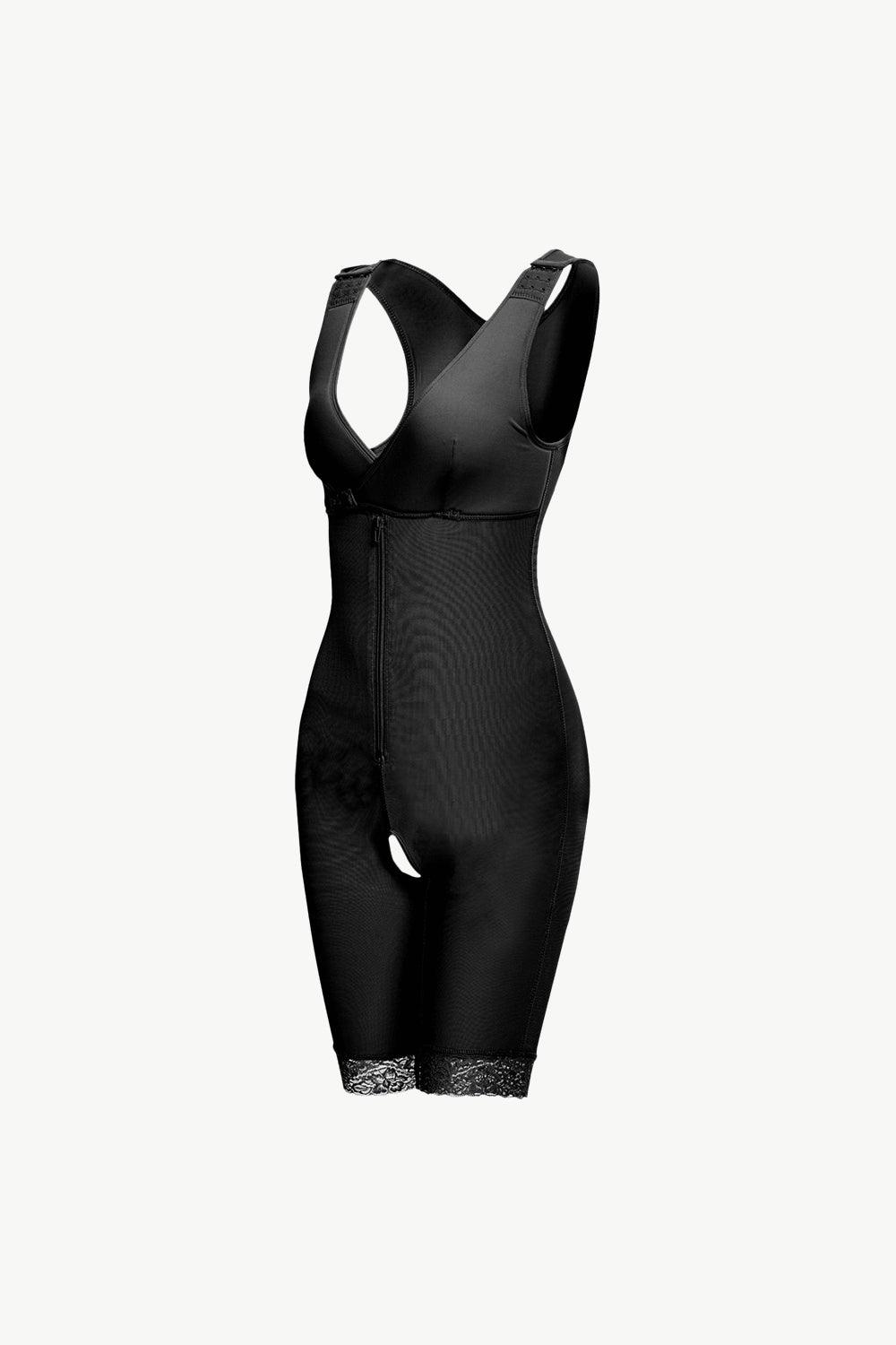 Full Size Lace Trim Shapewear with Zipper - Clothes For Her Online Store