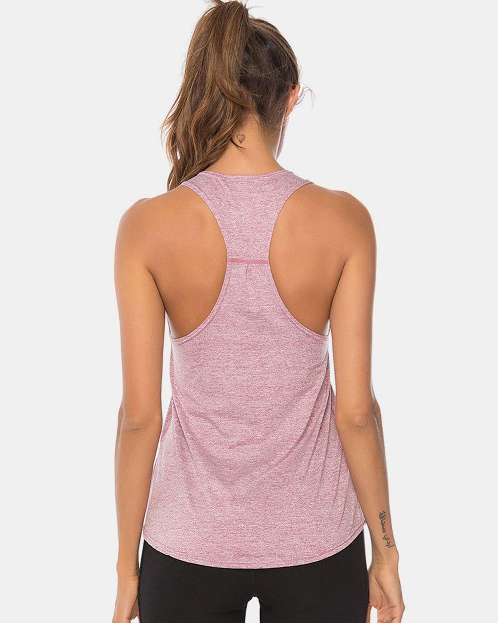 Full Size Scoop Neck Wide Strap Active Tank - Clothes For Her Online Store