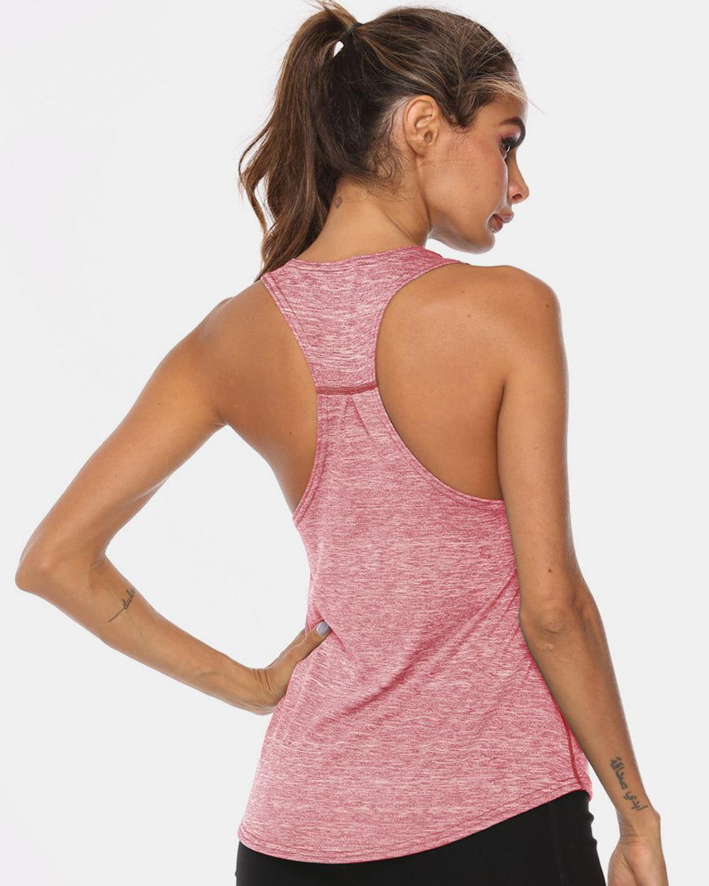 Full Size Scoop Neck Wide Strap Active Tank - Clothes For Her Online Store