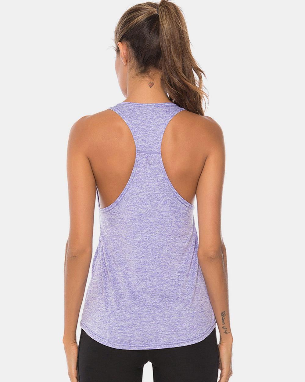 Full Size Scoop Neck Wide Strap Active Tank - Clothes For Her Online Store