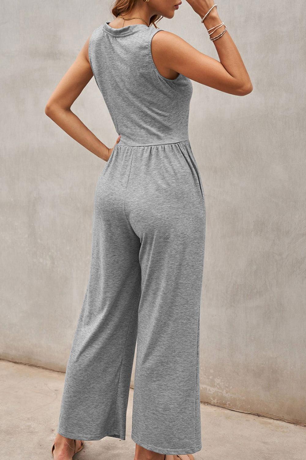 Full Size Scoop Neck Wide Strap Jumpsuit - Clothes For Her Online Store