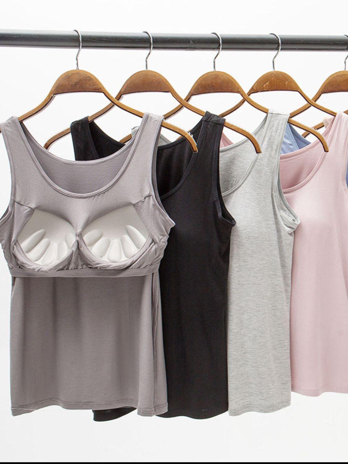 Full Size Wide Strap Modal Tank with Bra - Clothes For Her Online Store