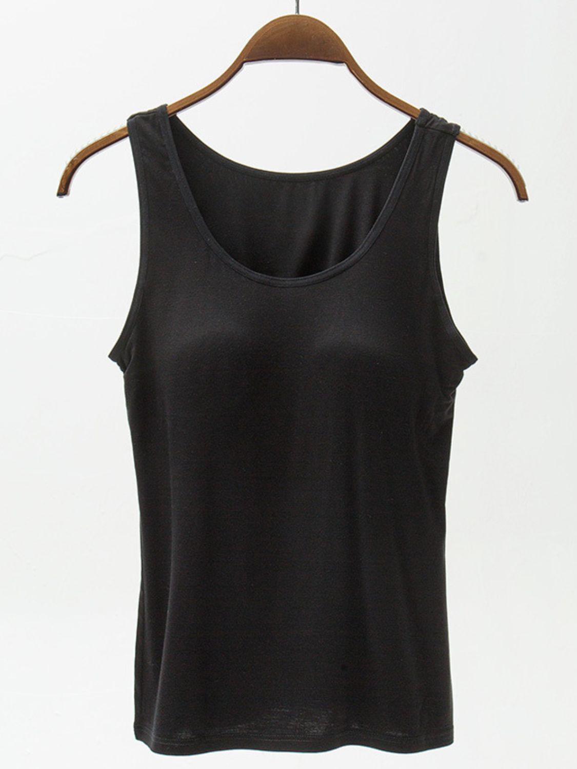 Full Size Wide Strap Modal Tank with Bra - Clothes For Her Online Store