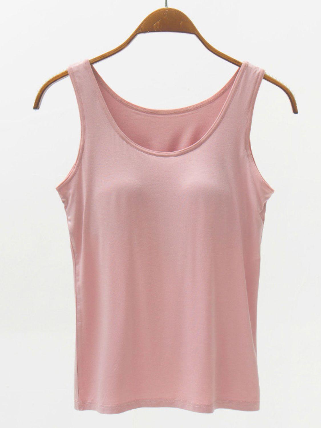 Full Size Wide Strap Modal Tank with Bra - Clothes For Her Online Store