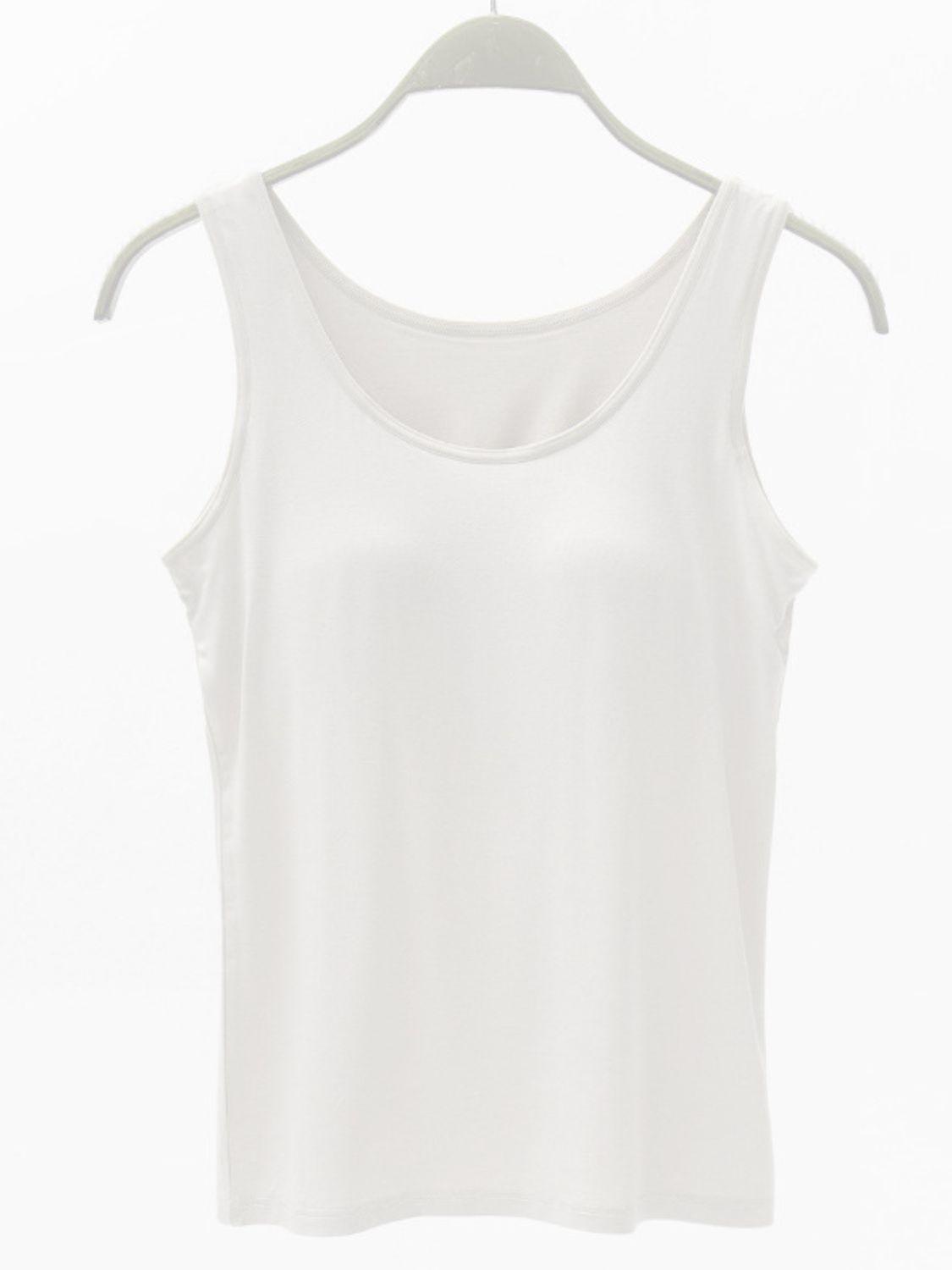 Full Size Wide Strap Modal Tank with Bra - Clothes For Her Online Store