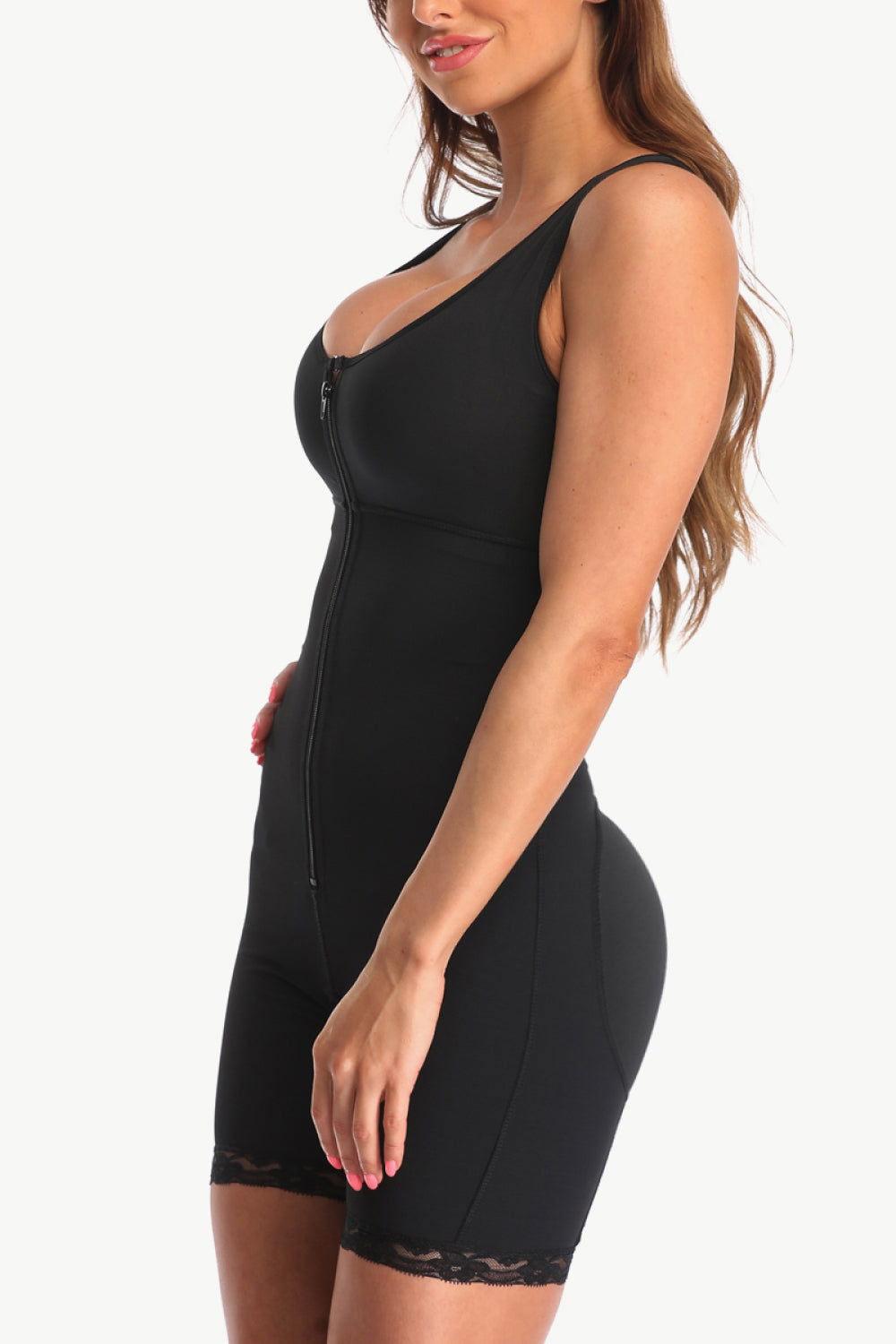 Full Size Zip-Up Lace Detail Shapewear - Clothes For Her Online Store
