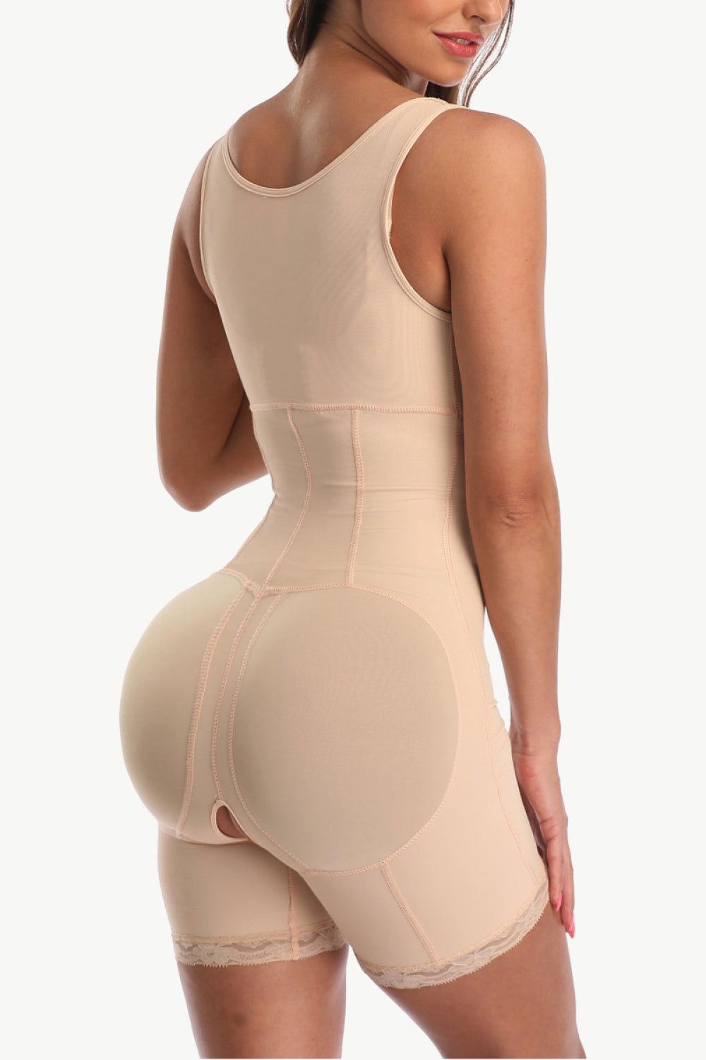 Full Size Zip-Up Lace Detail Shapewear - Clothes For Her Online Store
