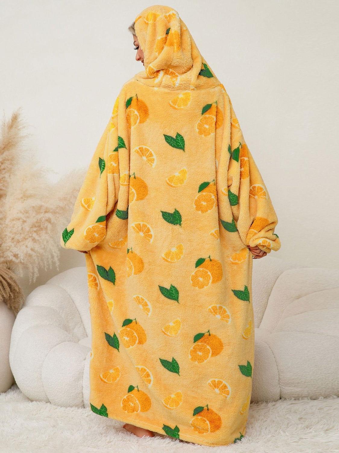 Fuzzy Pocketed Long Sleeve Hooded Lounge Dress - Clothes For Her Online Store