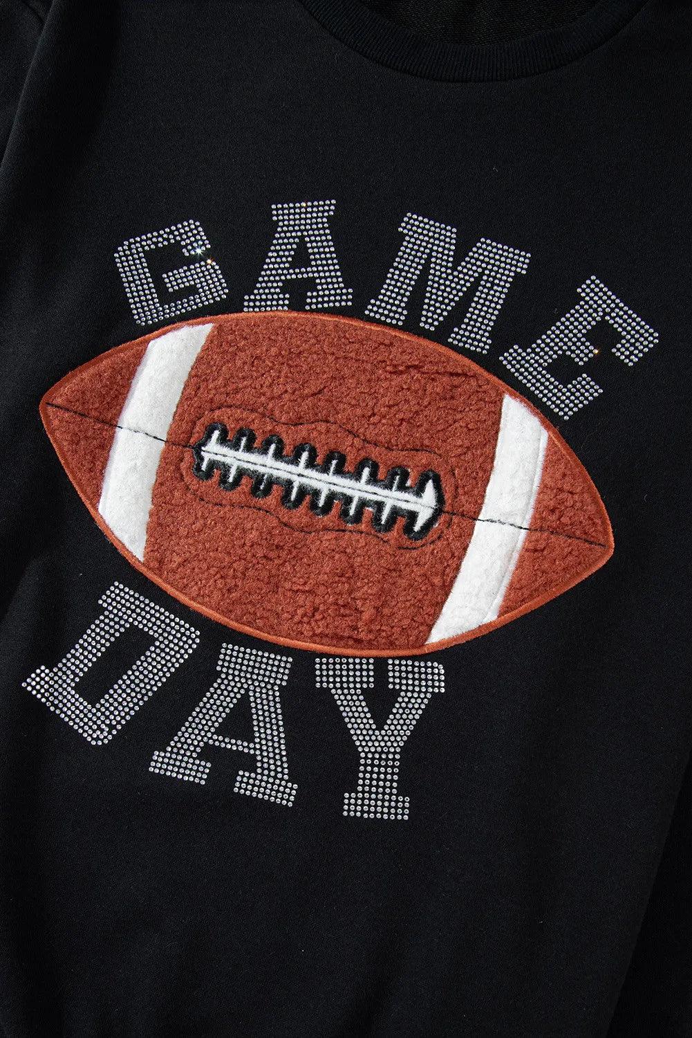 GAME DAY Football Round Neck Long Sleeve Top and Shorts Set - Clothes For Her Online Store