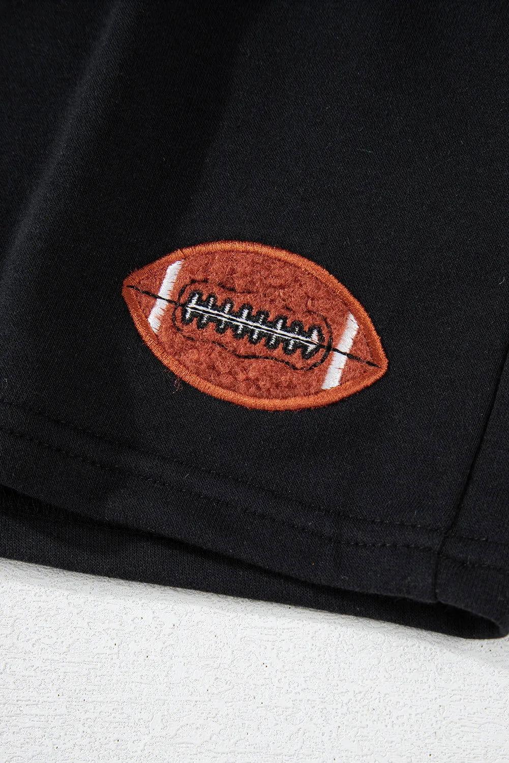 GAME DAY Football Round Neck Long Sleeve Top and Shorts Set - Clothes For Her Online Store